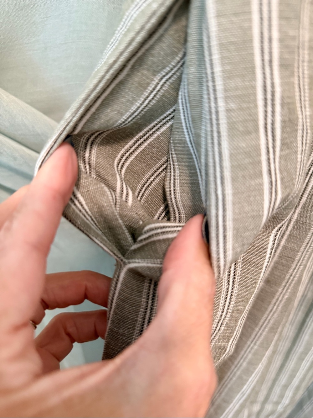 Max Studio Olive & Cream Striped Midi Skirt - Picture 5 of 7